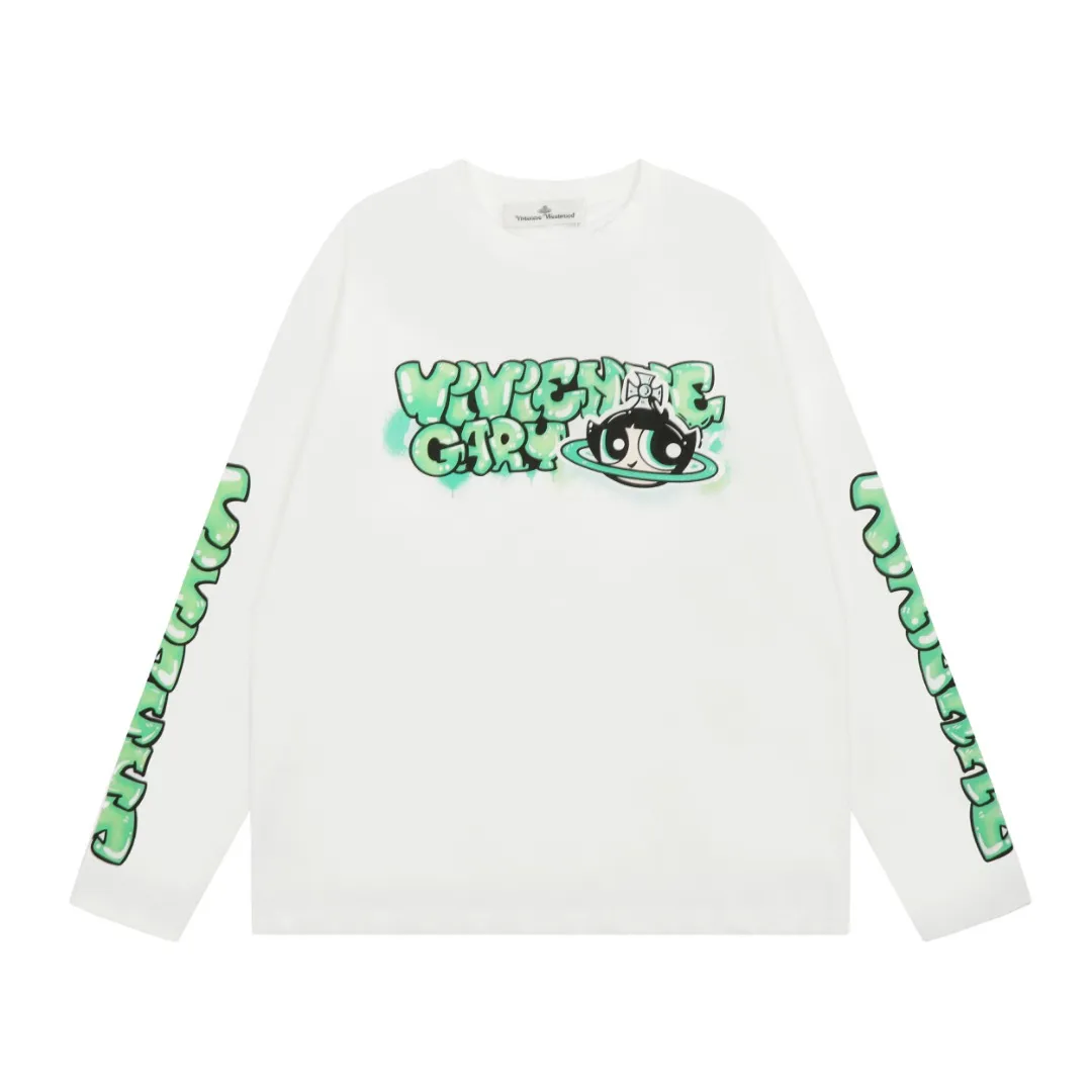 vivienne west wood Vivienne Powerpuff Girls ID Unicorn Arm Cartoon Long Sleeves Super age-reducing Cartoon Unicorn Arm Prints on both sides of the sleeves Photos beyond the photo High practicality for inner wear and outer wear Full series of correct accessories Every detail is completely restored Straight to the full size Size: S M L Pink Green Blue
